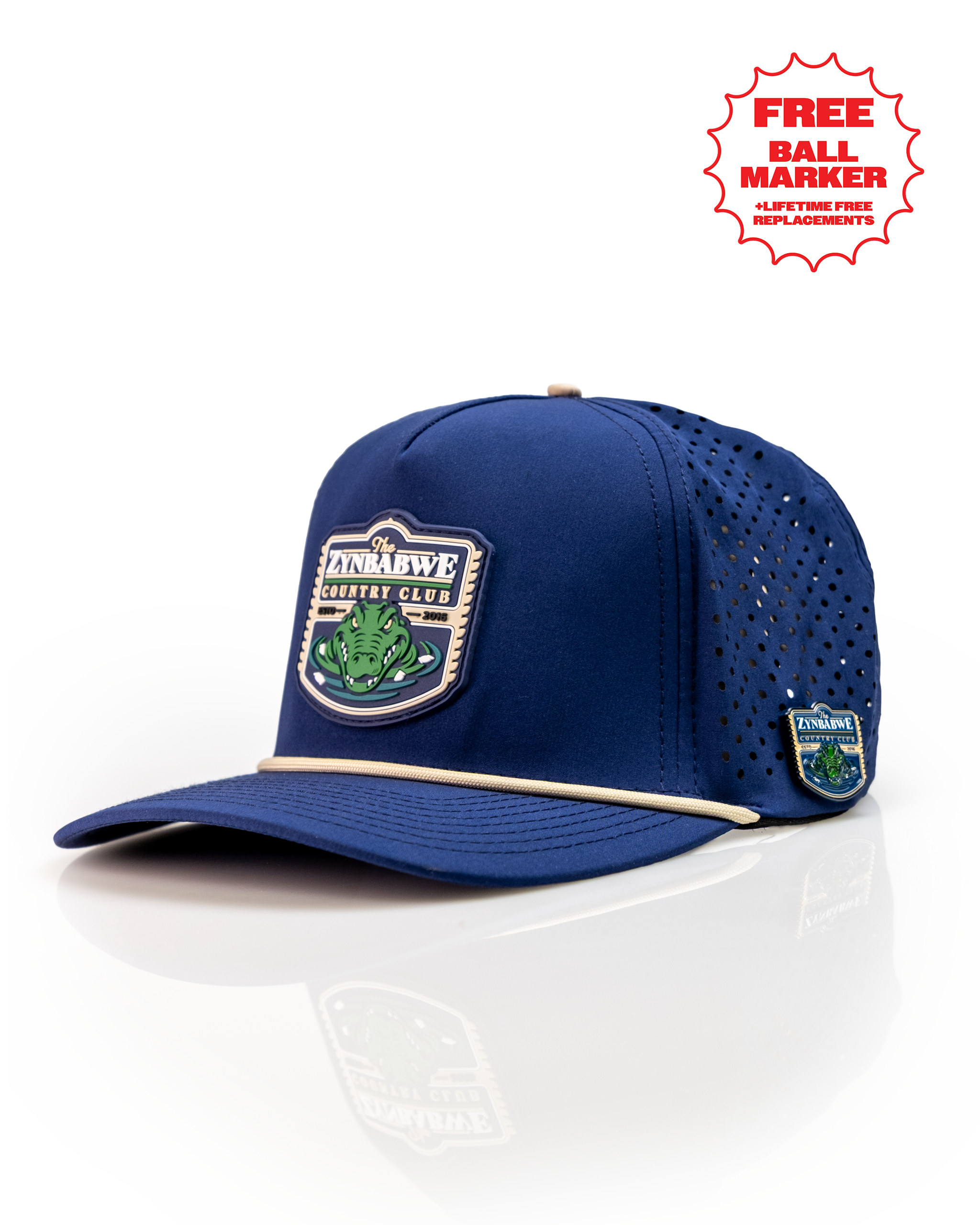 Zynbabwe Country Club Navy - Perforated Rope Hat – The Golf Club Trader