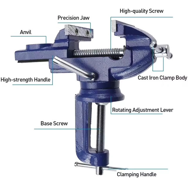 Golf Club Bench Vise Clamp With Bench Clamp for Re-Gripping & Club Repair