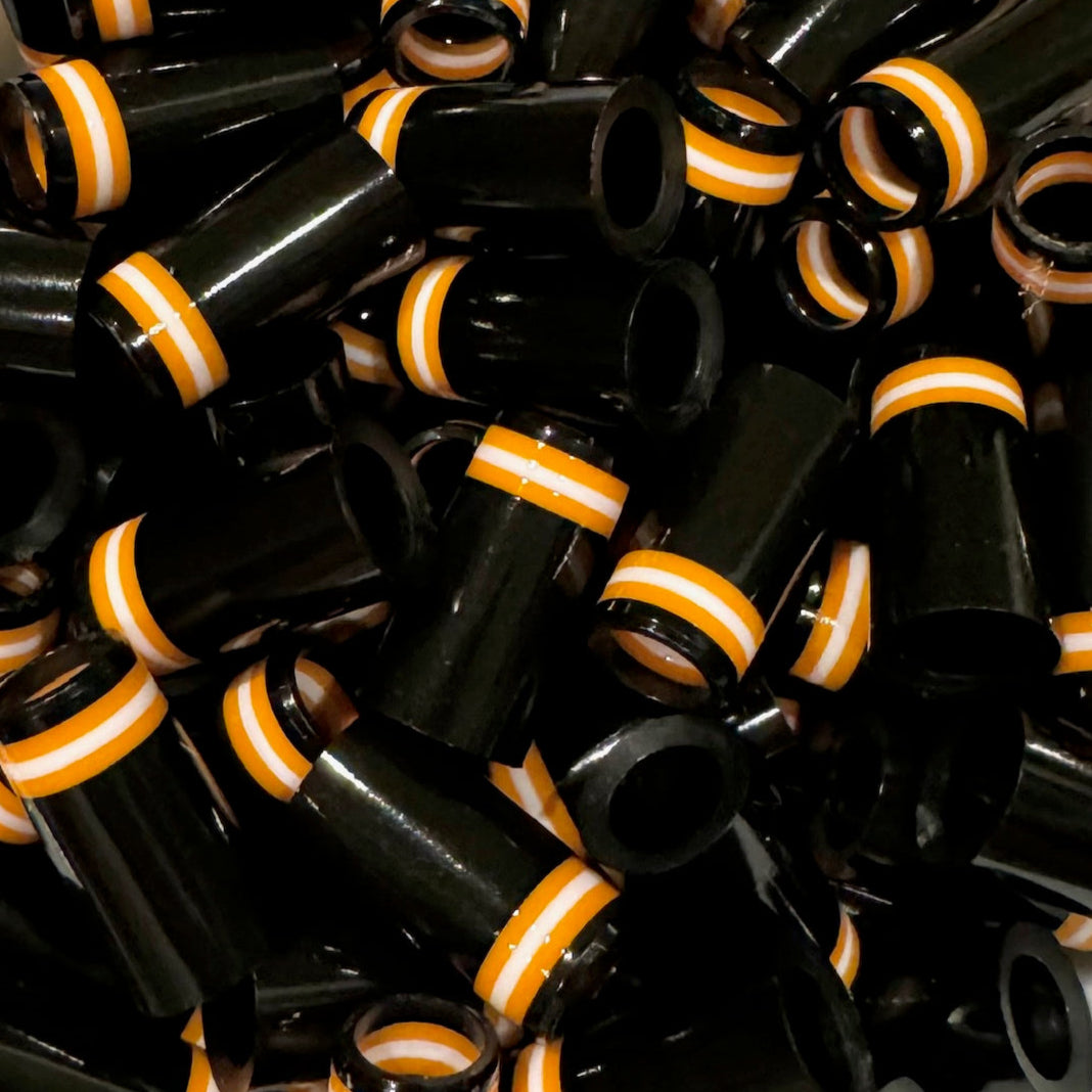 Premium Quality Iron Ferrules Black w/ Orange & White Rings 1” – The ...