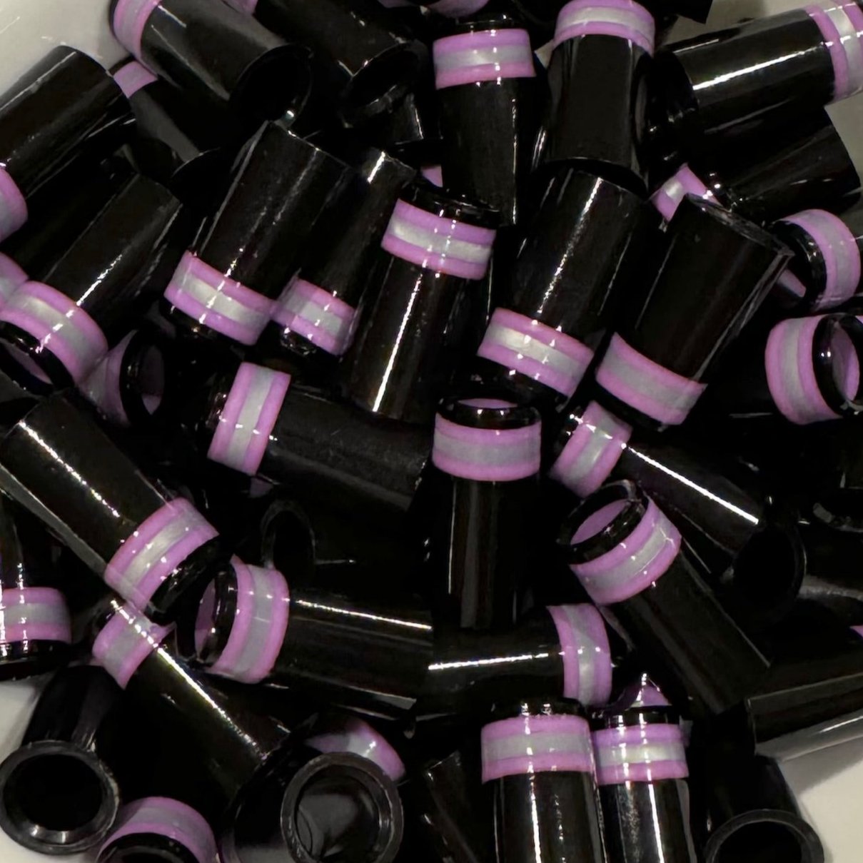 Premium Quality Iron Ferrules Black w/ Purple & Silver Rings 1” – The ...