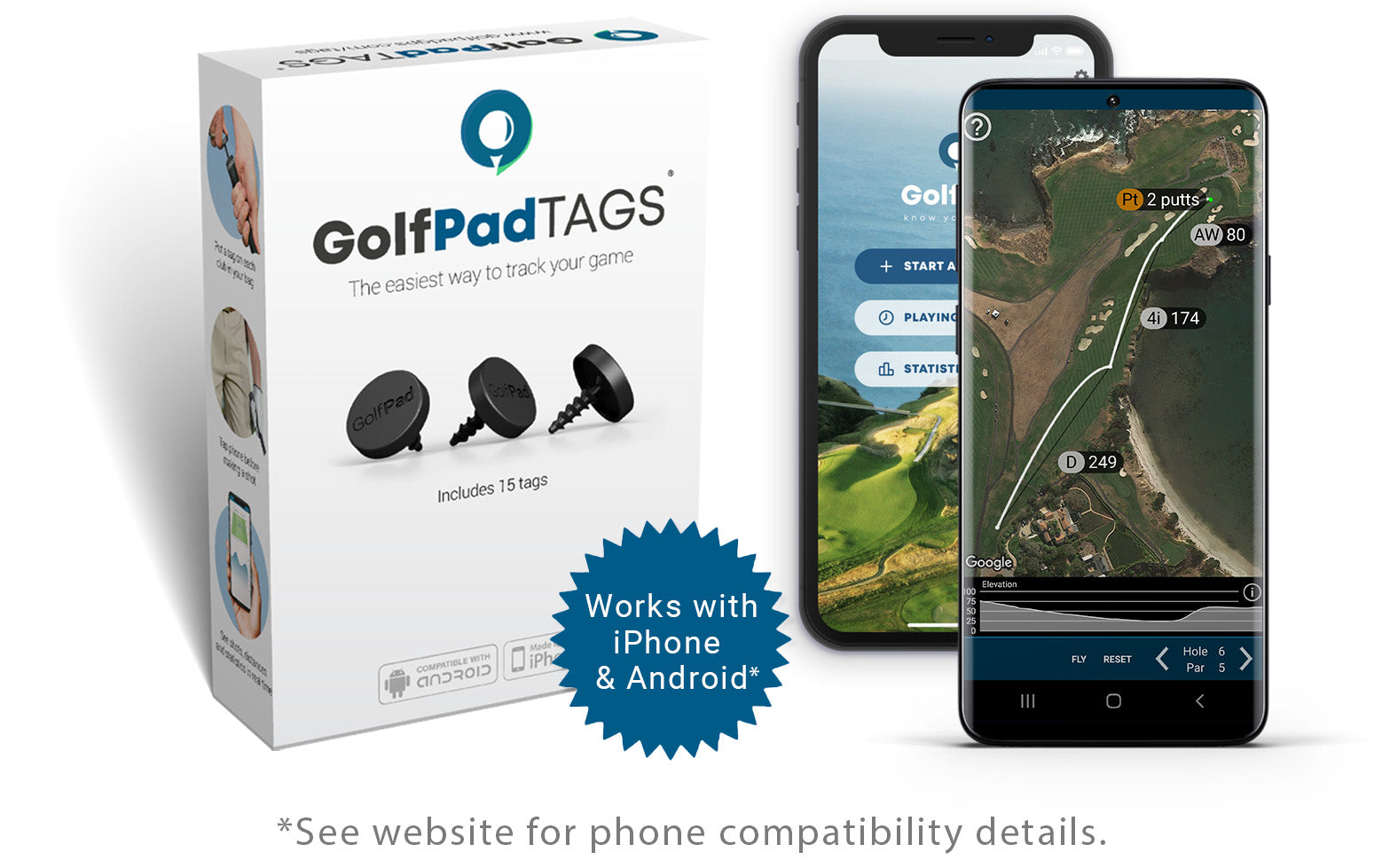 Golf Pad TAGS® + single putter tag for SuperStroke® grip