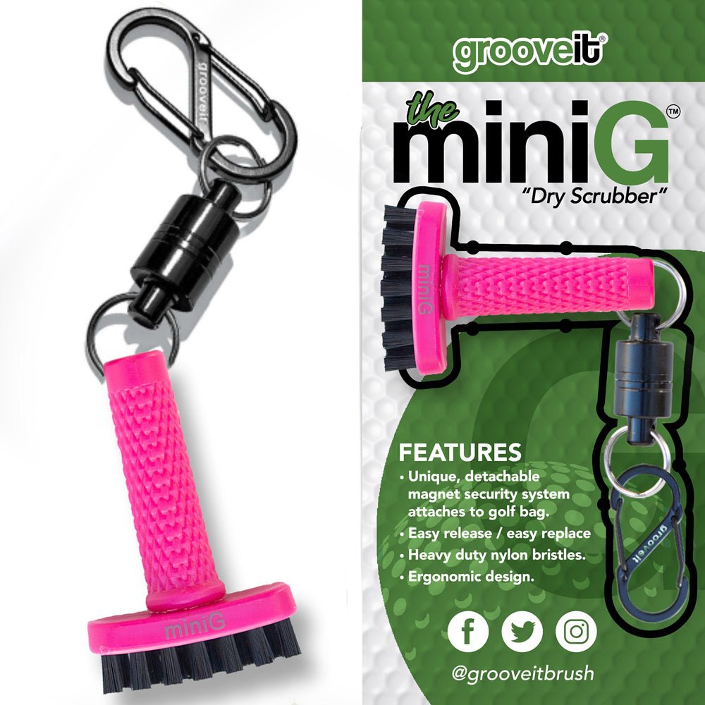 Grooveit miniG – Compact Dry Golf Club Cleaning Brush