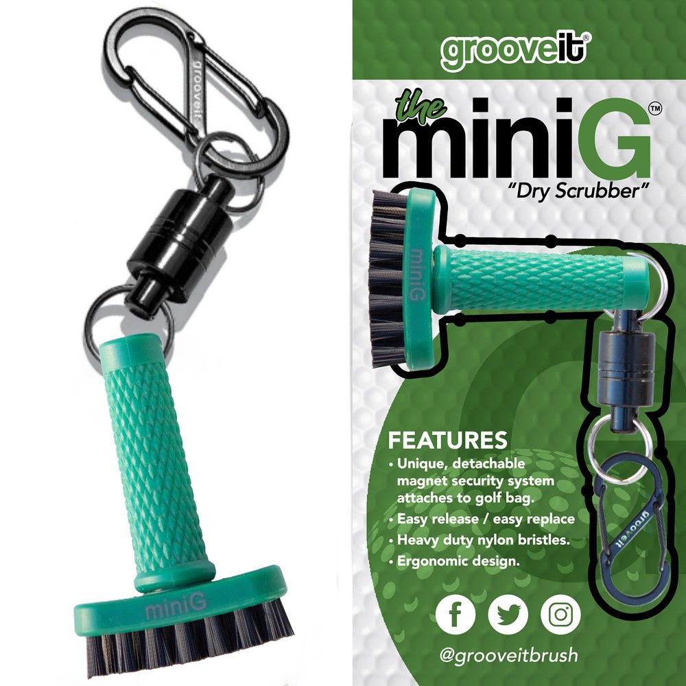 Grooveit miniG – Compact Dry Golf Club Cleaning Brush