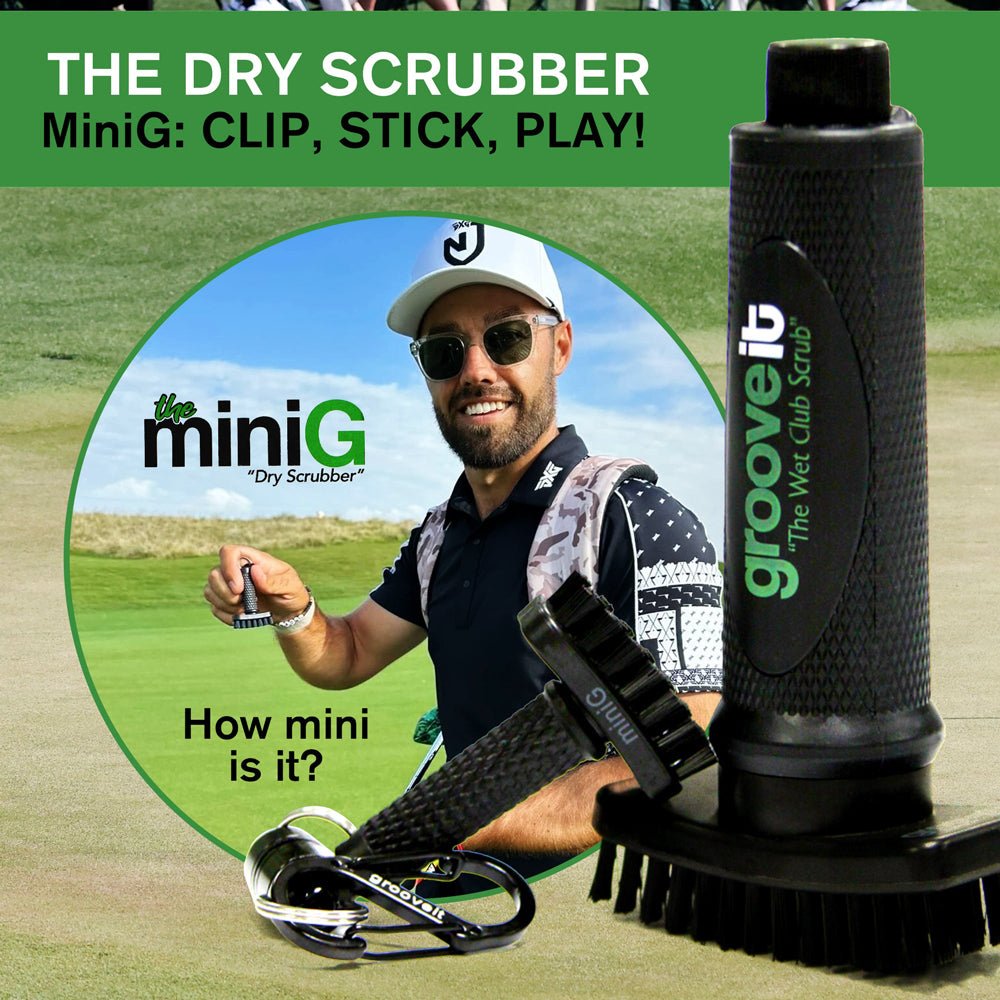 Grooveit miniG – Compact Dry Golf Club Cleaning Brush