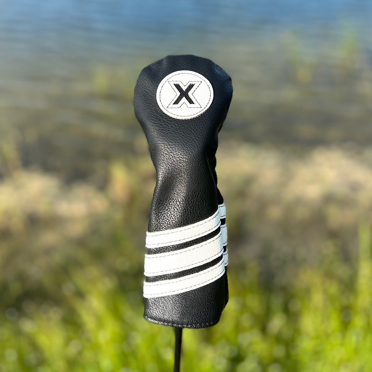 Black Vintage Style Golf Club Head Cover + Alignment Stick Cover