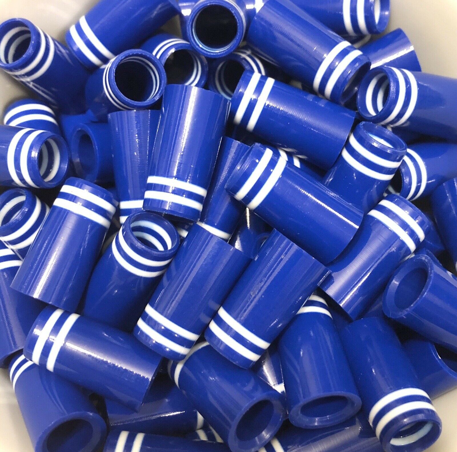 Premium Quality Iron Ferrules Blue w/ Double White Rings 1” - The Golf Club Trader