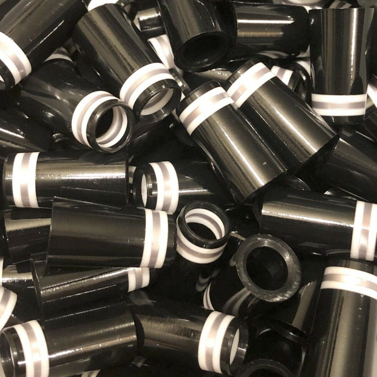Premium Quality Iron Ferrules Black w/ White & Silver Rings 1” – The ...
