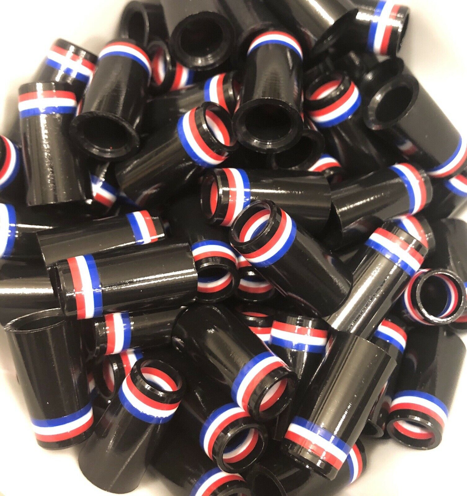 Premium Quality Iron Ferrules USA Black w/ Red, White & Blue Rings 1” - The Golf Club Trader